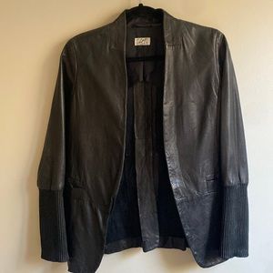 Leather blazer size S